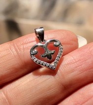925 Sterling Silver HEART Valentine Day Pendant with Cz Small Minimal Je... - $23.30