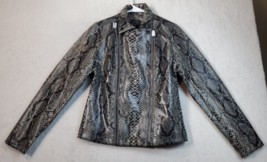 G By Giuliana Jacket Women 2XS Gray Snake Print Long Sleeve Double Side Full Zip - £28.84 GBP