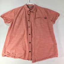 Mountain Hardwear Shirt Mens L/G Red Walking Short Sleeve Cotton Poly ZIP POCKET - £15.63 GBP