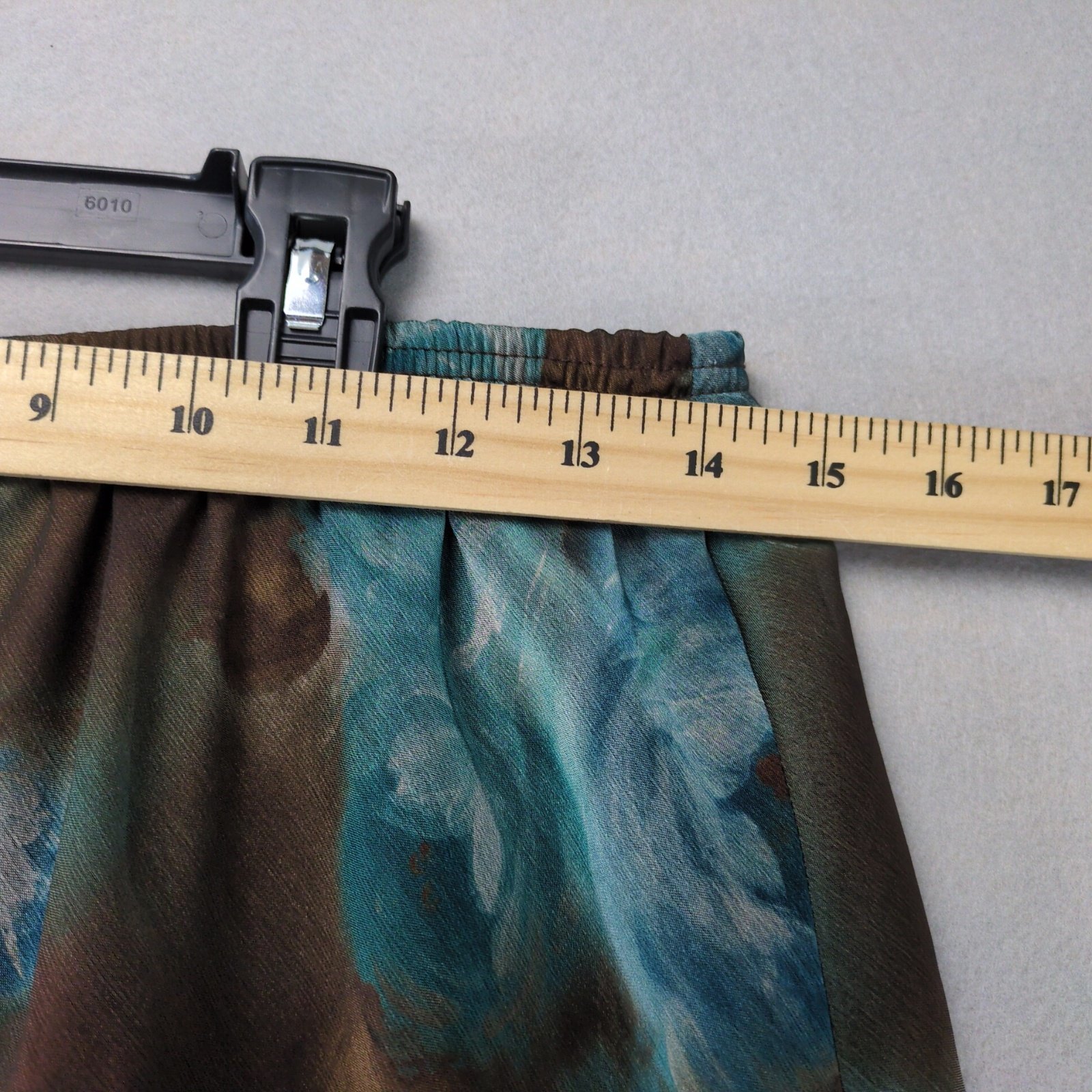 Vtg R&M Richards Sheer Floral Overlay 2pc Blouse & Maxi Skirt Set Blue Brown USA Item image 5