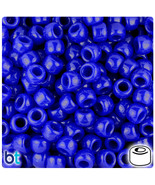 BeadTin Royal Blue Opaque 9mm Barrel Plastic Pony Beads (500pcs) - $55.85 MXN