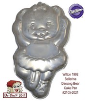 Wilton 1992 Ballerina Dancing Bear Cake Pan 2105-2021 Vintage Party Favorite - £10.35 GBP