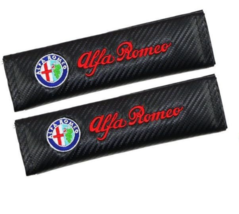 Alpha Romeo Carbon Fiber Embroidered Logo Car Seat Belt Cover Shoulder P... - £11.73 GBP