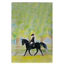 Betsy Drake Black Horse &amp; Rider Guest Towel - £27.68 GBP