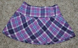 Girls Skirt Sonoma Plaid Purple Elastic Waist Lightweight Flannel Jeweled-size 4 - £6.23 GBP