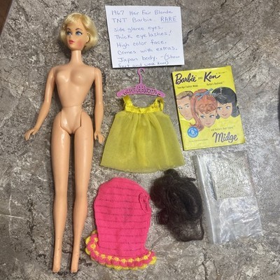 VINTAGE 1960&#39;s MATTEL BLONDE HAIR FAIR  BARBIE HEAD ON BENDABLE LEG TNT ... - $99.00