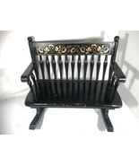 Doll Rocking Bench Ethan Allan Style Black Wooden Spindle Seat  - £47.73 GBP