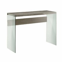 Pemberly Row Glass Console Table in Dark Taupe - £196.67 GBP