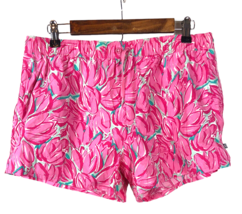 Lauren James Pink Floral Tulip Swim Pocket Water Nylon Athletic Gym Shor... - £29.68 GBP