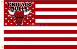 Chicago Bulls Flag Star and Stripe Red Flag 3X5Ft Polyester Banner USA D... - $15.99