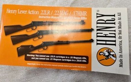 Henry Repeating Arms Company 22LR 22 17HMR Instruction Mag Manual - $9.75