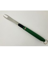 Vintage Coleman Meat Fork BBQ Grill Tool Green Handle Stainless Steel - $349.69 MXN
