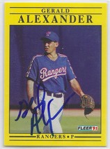 Gerald Alexander Auto - Signed Autograph 1991 Fleer #278 ROOKIE RC - TX Rangers - £0.85 GBP