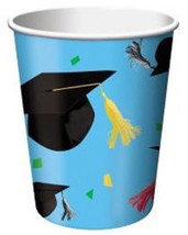Cap Toss 7 oz Hot/Cold Paper Cups 8 Pack Graduation Party Tableware Decorations - £8.78 GBP