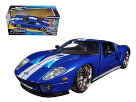 Ford GT Blue with White Stripes &quot;Fast &amp; Furious 7&quot; (2015) Movie 1/24 Die... - £35.75 GBP