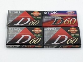 4 Lot Tdk D60 High Output Audio Cassette Tapes Blank IECI/TYPE I New - £10.11 GBP