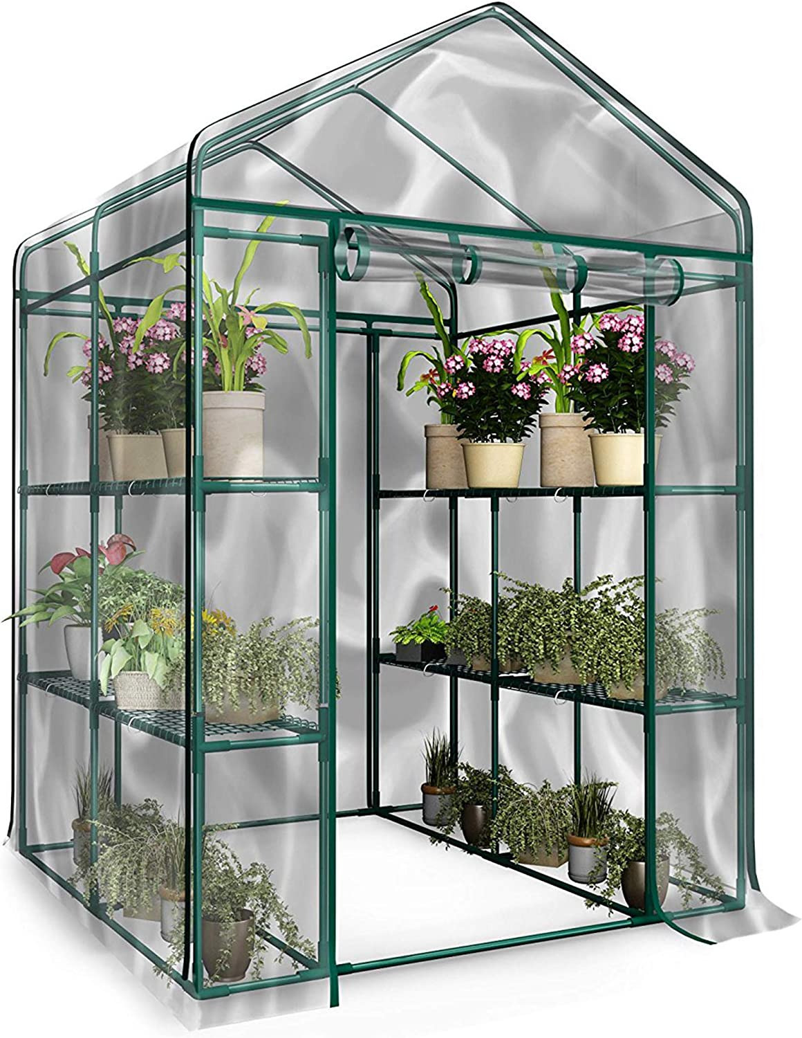 514537Fxw Walk-In Greenhouse-Indoor Outdoor With 8 Sturdy Shelves-