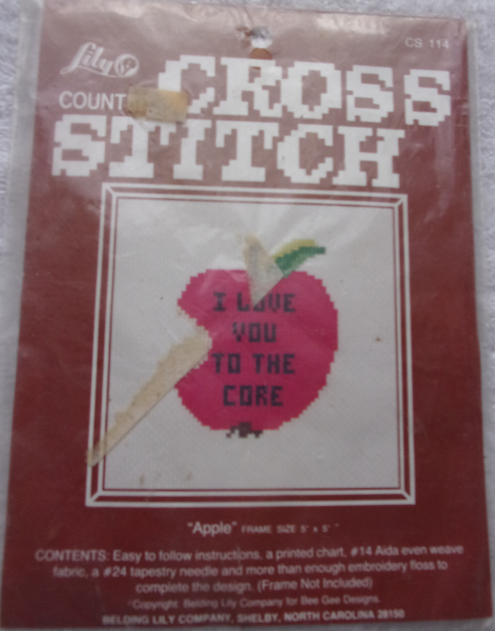 Lily Counted Cross Stitch Apple New/Old 1980s - $2.99
