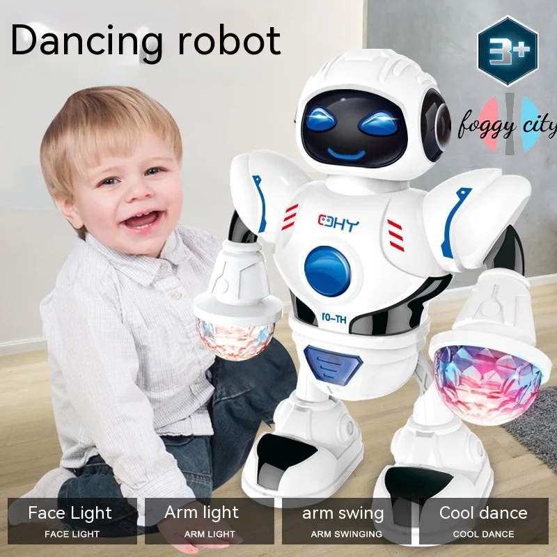 Electric Dance Robot Led Lighting Music Children&#39;s Puzzle Toys Boy Toy Models - £24.11 GBP