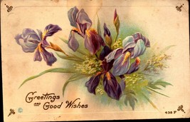 Vintage 1920 Embossed Postcard - Greetings And Good Wishes -BK38 - £2.33 GBP