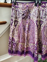 Alfani Women’s Purple Paisley Print Pleated Short Skirt With Tulle Finish 22W - £19.69 GBP
