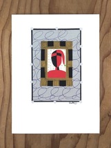 Red and Black Painted Framed Harlequin Greeting Card - $6.00
