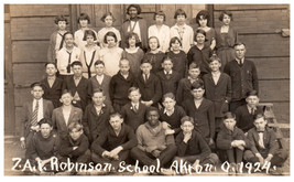 Postcard RPPC Robinson Elementary School 7th Class Kids Photo Akron Ohio 1924 - £14.24 GBP