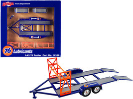 Tandem Car Trailer with Tire Rack Blue &quot;Union 76&quot; for 1/43 Scale Model Cars b... - £18.38 GBP