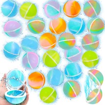 24 PCS Reusable Water Balloons Tie dye Soft Silicone Quick Fill Balloons Splash  - £44.99 GBP