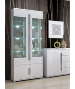 White High Gloss And Grey Display Cabinet - £452.16 GBP