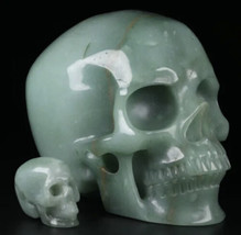 Green Amazonite Crystal Skull Reiki- Mineral- Healing-Quartz-Realistic - £11.72 GBP+