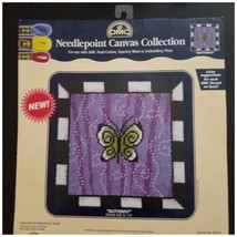 Purple and Green Butterfly &quot;Butterfly&quot; DMC Needlepoint Canvas Collection - $10.37