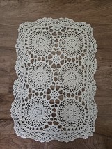 Vintage Handmade Crochet Lace Doily Cream Table Accent Decorative Home D... - $8.50