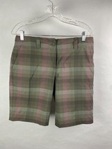 Nike Golf Dri-Fit Womens 8 Chino Style Shorts, Plaid Gray White Black Pink - £12.55 GBP