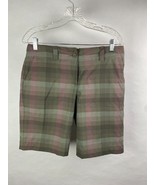 Nike Golf Dri-Fit Womens 8 Chino Style Shorts, Plaid Gray White Black Pink - £12.60 GBP
