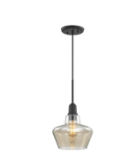 Home Decorators 1-Light Pendant with Amber Plated Glass Shade - $23.83