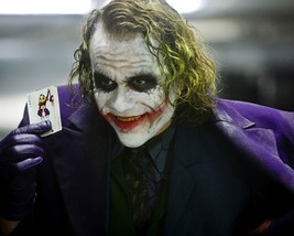 Heath Ledger as Joker holding joker card The Dark Knight - $10.99