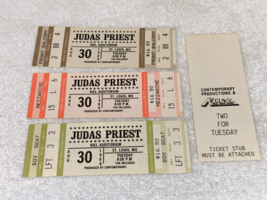 Judas Priest 3 Vintage 1988 Unused Concert Tickets Kiel Cinderella St Louis Usa - £11.25 GBP