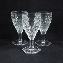 Lot of 3 Fostoria American Clear Hex Footed Cordial Wine Glass 4 1/2 tall Vtg - £17.36 GBP