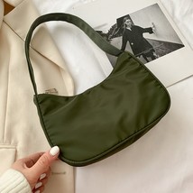 Solid Color OxCloth Shoulder Bags Women Zipper Underarm Bag Elegant Ladi... - £19.06 GBP
