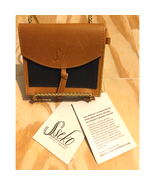 Sseko Snap Wallet Small Leather in Caramel &amp; Black Oil Tanned Cowhide India - $38.17 CAD