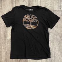 Timberland Boys XL 18/20 Black Graphic T-Shirt Metallic Bronze Tree Logo... - $14.84