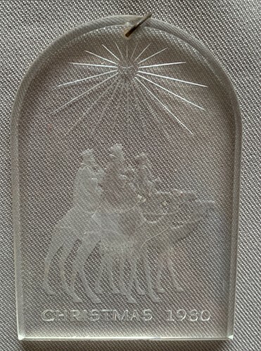 Christmas Acrylic Ornament Hallmark Holiday Highlights 1980 Three Wise M... - $3.96