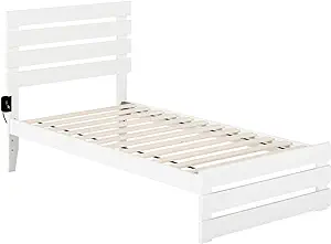 AFI Oxford Twin Bed with Footboard and USB Turbo Charger in White - £274.14 GBP