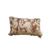 Antique French Abusson Tapestry  Pillow Tasseled 16&quot;x 24&quot; - £233.45 GBP