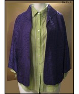 CHICO&#39;S ALL SILK JACKET - Size 2 - Purple Embroidered Ladies Jacket - £26.31 GBP