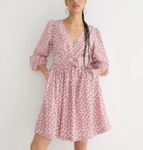 J.Crew Sz 10 Womens Gretchen Dress Cotton Poplin Peony Floral V-Neck Mini $298! - £27.49 GBP