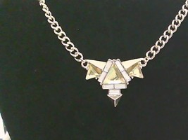 Gold Tone Crystal Glass Spike Necklace - $244.84 MXN