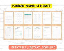 Perpetual planner-size letter-A5-printable Planner- minimalist-daily-monthly - £1.48 GBP