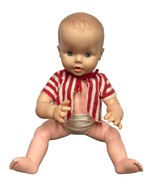 Vintage Drink and Wet Baby Doll Molded Hair Blue Eyes 14&quot; Boy Girl - $54.92 CAD